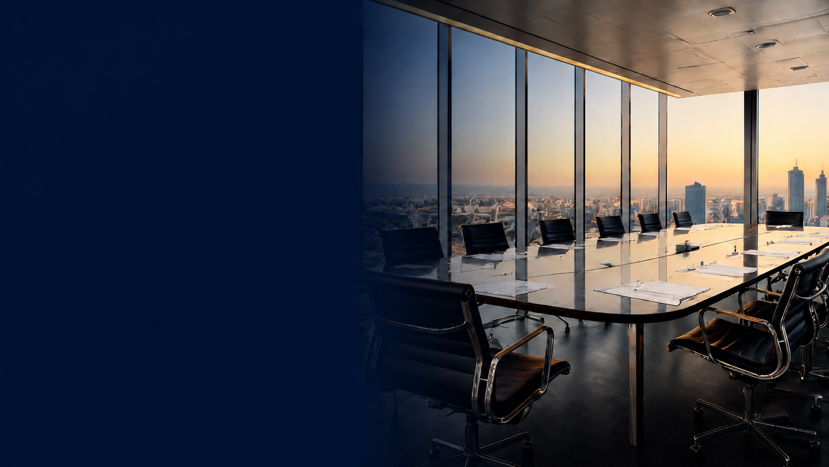 Athena Executive Search boardroom overlooking the city skyline